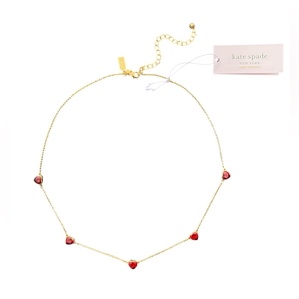 Rare Retired Authentic KATE SPADE Romantic Rocks Heart Scatter Necklace